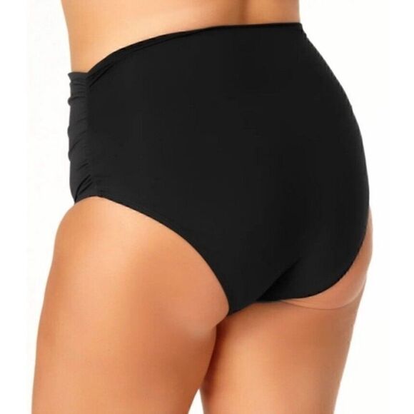 Anne Cole Plus Size Convertible High Waist Shirred Swim Bottom New Size 18W - Picture 5 of 10